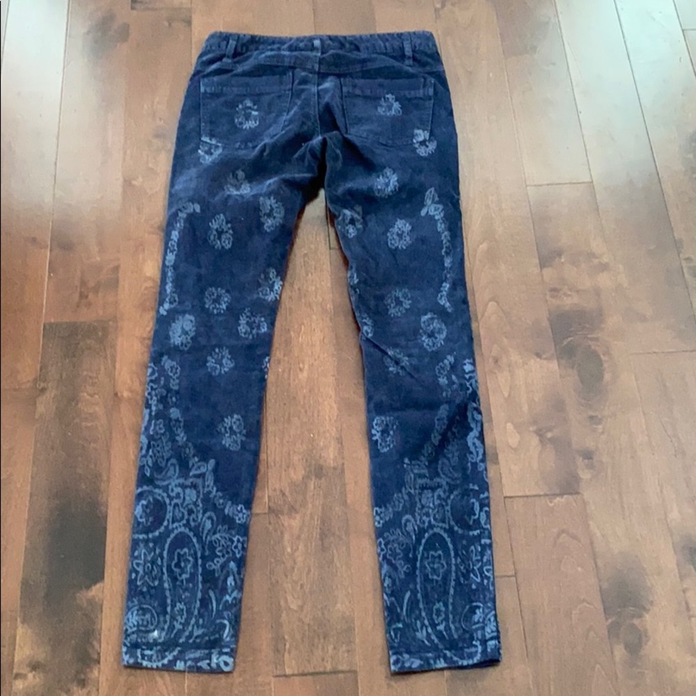 Free People Blue Corduroy Paisley Pants - Picture 3 of 5